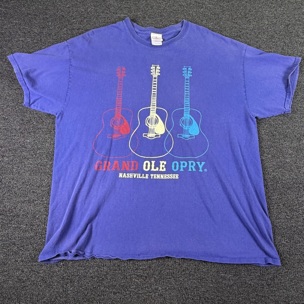 Grand Ole Opry T-Shirt Mens XL Nashville Tennessee Blue Guitar Graphic EUC
